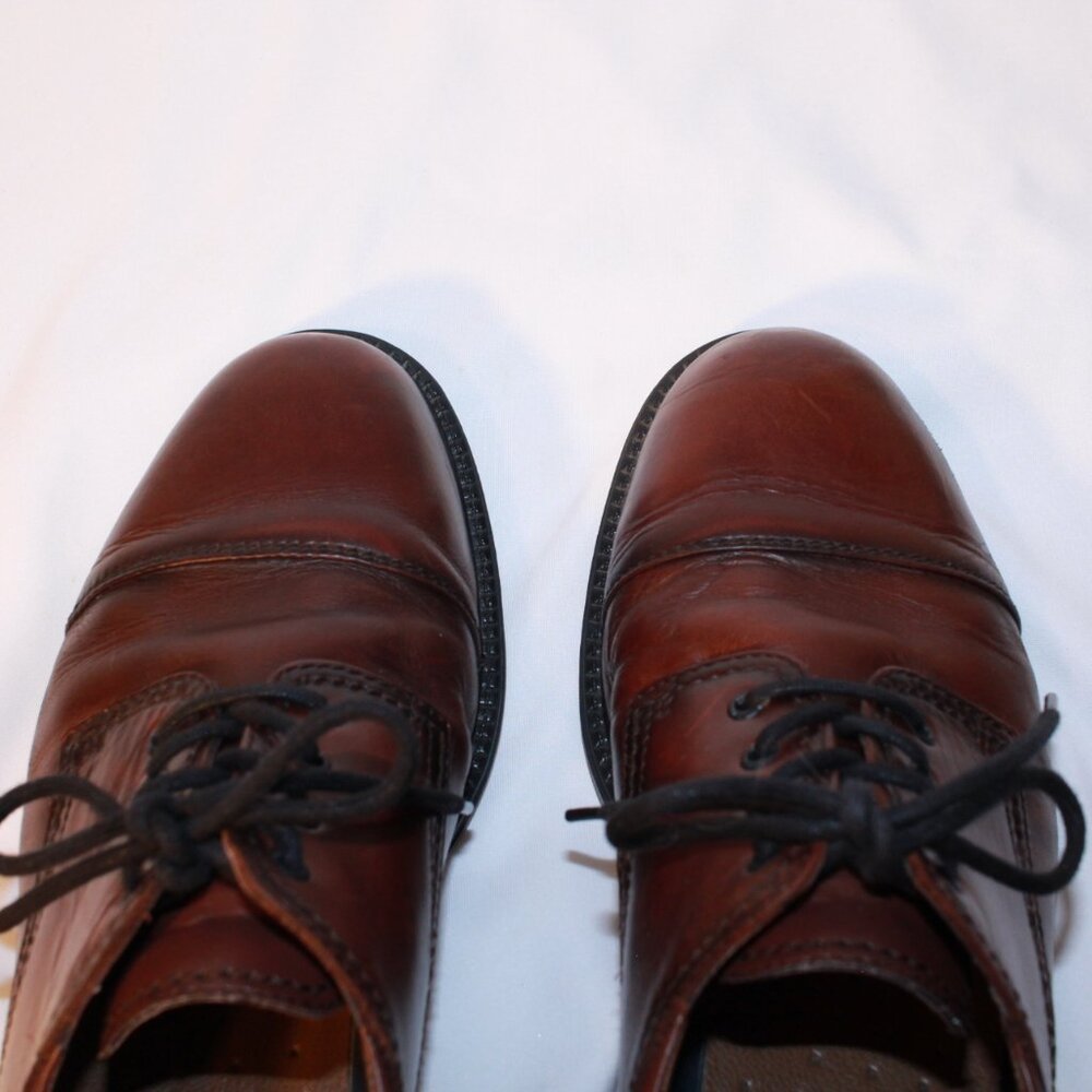 Dockers Size 10.5M GORDON Cordovan Brown Leather Oxford CapToe Dress Shoes - Picture 11 of 12